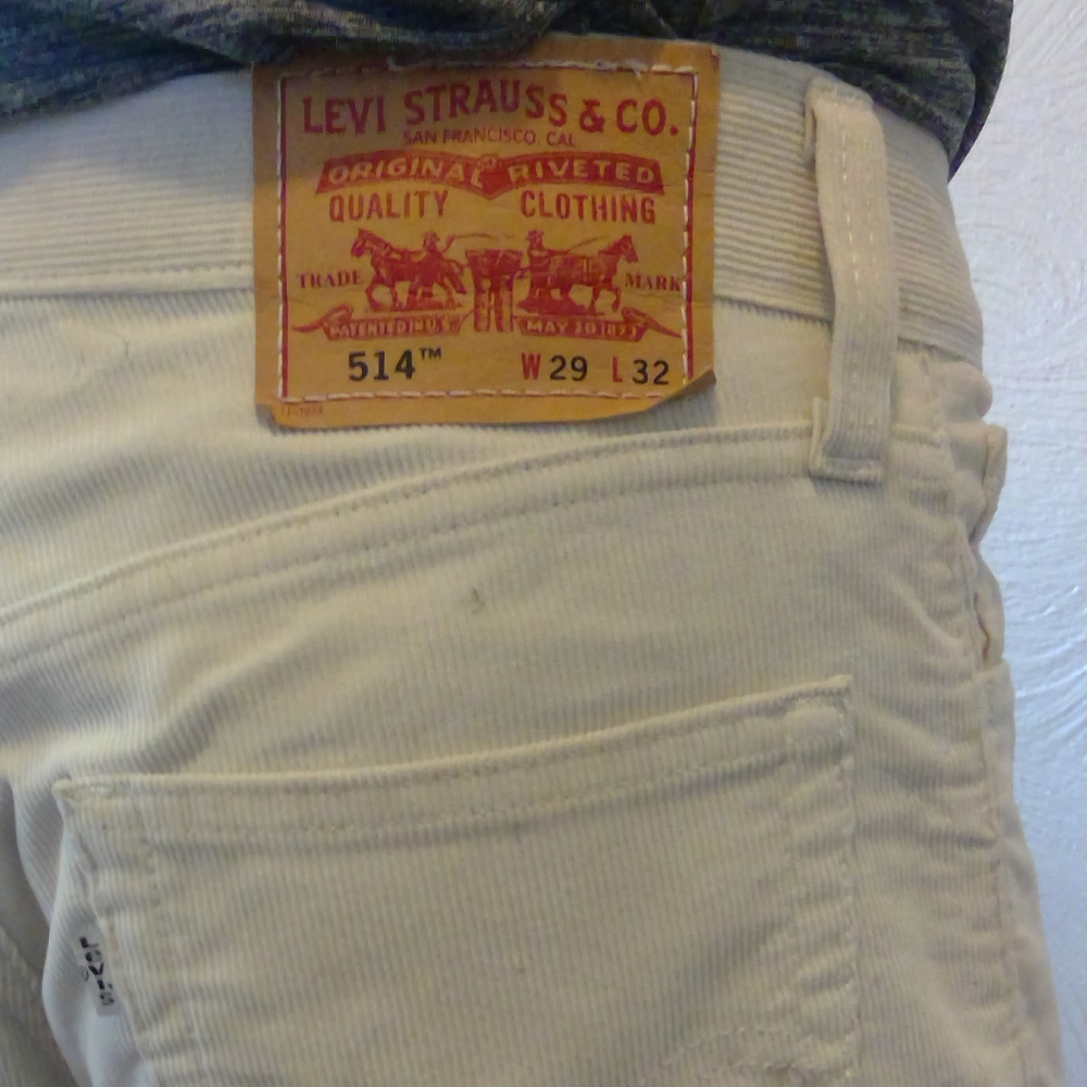 Levi's 514 White Corduroy Trousers